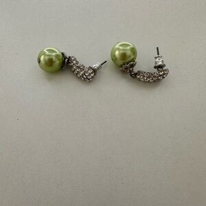 Elegant Green and Silver Earrings